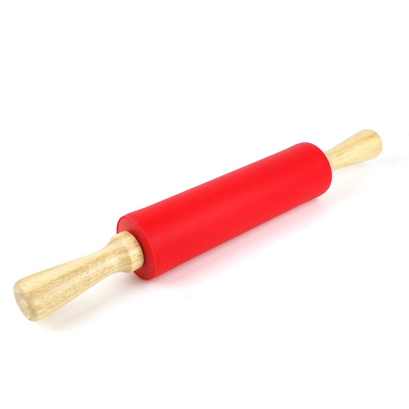 Remeel Silicone Rolling Pin for Baking Non-stick Rolling Pin Dough Roller Wooden Handle Kitchen Accessories Pastry Roller - Image 1